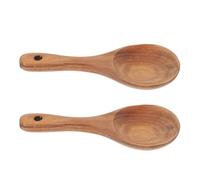 2pcs Teak Wood Rice Paddle Spoon for Kitchen Serving and Family Meals