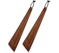2pcs Teak Wooden Spatula, 25cm/ 9.8 Inch Flat Wooden Turner Non-Stick Kitchen Spatula Set Egg Scraper Wood Cooking Utensil for Scraping Chopping Flipping and Serving