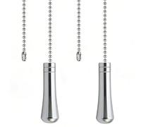 2Pcs Teardrop Light Pull Chain Extension Chrome Blinds Cord Pull String End