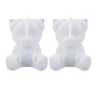 2PCS Teddy Bear Mold 3D Teddy Bear Silicone Mold Reusable Animal Silicone Moulds for Candle, Soap, Epoxy Resin Casting, Fondant, Chocolate, Cake Decoration
