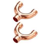 2PCS Tee Y Type Copper Fitting, 22mm Inner, Equal Y 3 Ways Welding Pipe Adapter Fitting, Copper Connector Converter Air Conditioner Voltage Air Hose Adapter