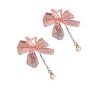 2pcs Teenager Girl Costume Star Bowknot Hairclip Women Girl Hairclip Multifunction Kids Hair Sweet Shining Headdress