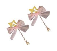 2pcs Teenager Girl Costume Star Bowknot Hairclip Women Girl Hairclip Multifunction Kids Hair Sweet Shining Headdress