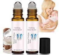 2pcs Teething Relief Roller,The Calm Roller Teething,Ba/by Natural Pain Relief Roller,Unique Ball Design,Teething Gel,Refreshing and Soothing,Mild and Non-Irritating,Reduce Teething Discomfort