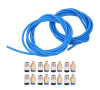 2Pcs Teflon PTFE Tube, 2 Meters Blue PTFE Tubing, 3D Printer Bowden Tube with 8Pcs M10 and 8Pcs M6 Pneumatic Connector, 3D Printer 1.75mm Filament