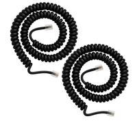 2PCS Telephone Phone Handset Cable Cord, RJ9 RJ10 4P4C Coiled Landline Phone Handset Cable 1.2FT to 9.8FT Stretchable Replacement Wire for Office Home Desk Phones, Clear Sound Noise Cancelling Black