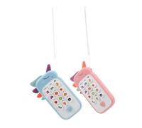 2pcs Telephone Sensory Learning Cell Phone with Lights Sounds Teething Educational for Boy Girl Promotes Communication Foundational Skills