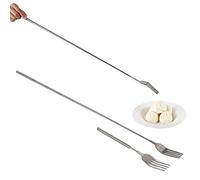 2Pcs Telescopic Fork, BBQ Telescopic Extendable Dinner Fork Fruit Dessert Long Handle Fork Cutlery Extends for Barbecue Toasting Dinner Fruit Dessert 8.7 to 25.4 Inch