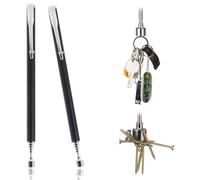 2Pcs Telescopic Magnet Stick Magnetic Telescoping Stick Pickup Tool Extendable Magnetic Grabber Rearcher Tools to Pick Up Screw Nail Clippers and Other Metal Parts for Men DIY Handyman(Black)