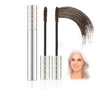 2PCS Telescopic Mascara for Older Women with Thinning Lashes, Tubing Formula for Sensitive Eyes, Clear Lengthening Mascara with Fine Brush, Smudge-Proof and Gentle for Mature Eyelashes (Brown)