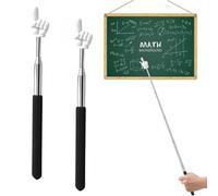 2pcs Telescopic Teacher Finger Pointer Stick - Extendable Hand Pointy Teaching Tool for Classroom - Retractable Presentation Pointer 17-55cm - Educational Supplies for Elementary School Teachers