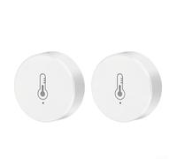 2PCS Temperature and Humidity Sensor Compatible with For Tuya For Zigbee Hub Featuring Wireless Communication and Smart Scene Integration