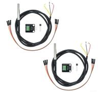 2PCS Temperature Sensor Module Kit featuring Waterproof Probes for Reliable Measurement in Aquaculture and Environmental Monitoring