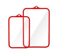 2PCS Tempered Glass Cutting Board,38x25/30.5x20.5cm Hangable Clear Glass Chopping Board with Silicone Wrapped, Easy Cleaning Board Glass Tray for Fruit, Vegetable