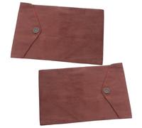 2pcs Temple Scriptures Case Corduroy Holder Bag Coffee | Inner Plush Velvet Lining, Wide Opening, Traditional Tibetan Patterns, Portable Storage for Temple and Church