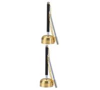 2pcs Temple Supplies Qing Delicate Chime Instrument Tea Dinner Bell Tibetan Bells Praying Instrument Buddha Utensil Temple Accessory Decor Baby Metal Meditation Cushion Pure Copper
