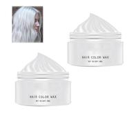 2pcs Temporary Hair Color Wax, One-time Temporary Modeling Colour Hair Dye Wax, Easy Washable Instant Hair Dye, Temporary Hair Color For Men, Women, Party Or Cosplay (White)