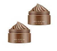 2pcs Temporary Hair Color Wax, One-time Temporary Modeling Colour Hair Dye Wax, Easy Washable Instant Hair Dye, Temporary Hair Color For Men, Women, Party Or Cosplay (Brown)