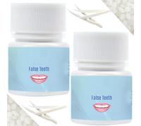 2PCS Temporary Tooth Filling Kit, Moldable Fake Teeth Repair, DIY Tooth Filling Repair Kit with Den/tal Glue for Teeth, False Teeth & Permanent Tooth Filler, Fixing Missing Broken Teeth