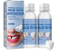 2PCS Temporary Tooth Filling Kit,Tooth Repair Kits,Dental Repair Beads for Fixing Missing/Broken Teeth,Moldable False Teeth for Fixing,Filling Missing Broken Tooth,Repair Kit Filling for Fake Teeth