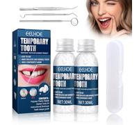 2Pcs Temporary Tooth Filling Repair Kit - Moldable False Teeth Replacement with Dental Repair Beads, Easy to Fix Missing/Broken Teeth, with 3 Types of Dental Mirror Tools (2 Box)
