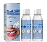 2PCS Temporary Tooth Filling,Temporary Tooth Repair Kits,Temporary Tooth Filling Repair Kit with Moldable False Teeth,Teeth Replacement Kit,Dent/ure False Teeth Repair Beads for MissingTooth