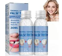 2PCS Temporary Tooth Filling,Tooth Filling Repair Kit,Dental Repair Denture Repair Beads for Fixing,Repair Beads Tooth Repair Kit,False Teeth for Temporary Tooth Filler,Teeth Repair Replacement Kit