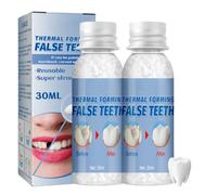2PCS Temporary Tooth Repair Kits,Repair Beads Tooth Filling Repair Kit,Moldable False Teeth for Fixing,Thermal Forming Filling Kit for Teeth,Den/tal Repair Beads for Fixing,Den/tal Repair Kit Filling