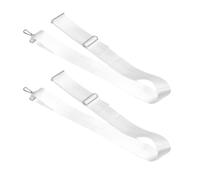 2pcs Tennis Net Centre Strap Adjustable Nylon and Metal | White Buckle Fitting, Portable Weather Resistant Build, Badminton Court Use