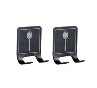 2Pcs Tennis Racket Wall Mount, 304 Stainless Steel Tennis & Badminton Rack with Silicone Pads, No Drill Metal Hanging Hook Sports Organizer, Vertical Display Holder in Garage, Gym, Bedroom(Badminton)