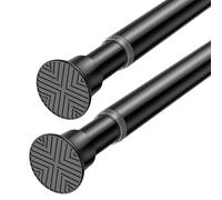 2Pcs Tension Rod 58-120cm Extendable Curtain Poles Black Adjustable Tension Rods for Curtains Shower Curtain Pole No Drilling Spring Tension Rod for Window,Wardrobe and Bathroom