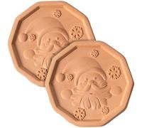 2PCS Terracotta Brown Sugar Saver, Brown Sugar Keeper Disc to Maintain Food Moisture During Storage with Christmas Design, Multiple Uses for Food Storage Containers