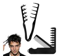 2Pcs Texture Comb Men,Texturising comb,Boys Wave Texturing Volume Curling Quad Miracle Combs,Texturising Magic Combs,Volumising/Volumizing Wide Tooth Combs for Curls,Volugrip Fringe,Quad Style