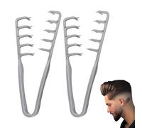 2Pcs Texture Comb Mens Wide Tooth Styling Comb Roots Volume Tool Travel Folding Wide & Fine-Toothed Dual-Purpose Hair Combs Seamless Smooth Detanglers Tool for Thick Thin Curls Straight Hair (Style B)