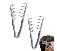 2pcs Texture Comb, Men's Wide Tooth Styling Comb Volumizing Combs, Roots Volume Tool, Grooming Accessory For Cover The Bangs Seam For Most Hair Types Salon & Barber Use,19x9cm