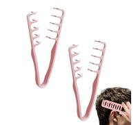 2pcs Texture Comb, Men's Wide Tooth Styling Comb Volumizing Combs, Roots Volume Tool, Grooming Accessory For Cover The Bangs Seam For Most Hair Types Salon & Barber Use,19x9cm