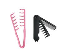 2Pcs Texture Styling Comb for Men, Nowavibe Magic Volumising Comb, Wide Tooth Messy Hair Tool with Textured Parting,2-in-1 Folding Comb for Fluffy Hairstyles Pink