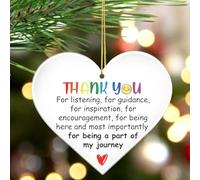 2Pcs Thank You Christmas Ornaments,Xmas Tree Decoration Gifts for Friend Neighbors Coworker Boss Sister Brother Family Manager Nurse Teacher Acrylic Ornament Ideal Thank You Gift for Women Men,4 Ropes