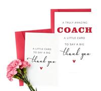 2PCS Thank You Coach Card+Thank You Card,Thank You Gift Card,Thank You Cards Multipack with Envelopes,Coach Appreciation Gifts for Men & Women,Cards and Envelopes Set for All Occasions,Portable