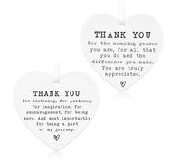 2PCS thank you gift Ceramic Heart Thank You Gift,Inspirational Hanging Plaque with “THANK YOU-amazing person” Quote, Sentimental Keepsake for Friend, Mentor, Colleague, Teacher, Family