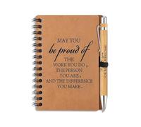 2PCS Thank You Gift for Colleagues Women, A6 Appreciation Inspirational Notebook with Ballpoint Pen Set, Be Proud of You Inspirational Notebook Gift Set for Women, Leaving Gifts for Teacher Employee