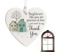 2PCS Thank You Neighbours Ornament 8x7.5cm 2D Acrylic Thank You Neighbours Heart-shaped Ornament, Thankyou For Being Great Neighbour, Best Friend Christmas Tree Ornaments For Warming Door Wall Window