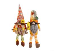2PCS Thanksgiving Long-Legged Dolls for rudolph Sunflower Decor | Soft Fabric, Male & Female Set, Orange Harvest Theme, for ideal For Mantel Or Tabletop Centrepieces