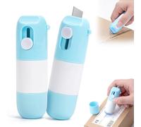 2PCS Thermal Paper Eraser Pen & Box Cutter,2-in-1 Thermal Paper Correction Fluid Privacy Wipe Tool,Privacy Wipe Box Cutters,One Smear Printed Text Covering for Labels,Addresses