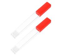 2pcs Thermometer Protective Tube, Plastic Storage Box for Thermometers | Red Minimalist Case, Separate Clean Storage, Fits Glass Stick Thermometers for Medicine Cabinet Use