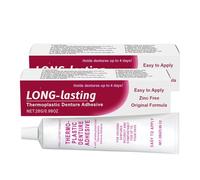 2PCS Thermoplastic Denture Adhesive,Strong Hold Denture Adhesive Gel for False Teeth,Comfortable Non-Glue DentureAdhesive Cream,Lasting Cushion for Dentures Reliner,Refits & Tightens Loose Dentures