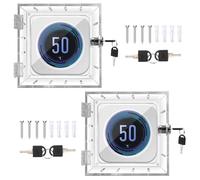 2PCS Thermostat Cover with Lock, Wall Mounted Acrylic Thermostat Guard Box with 4pcs Screws & Bolts, Transparent Thermostat Protective Cover for Restaurants School Ac Panel (2PCS#1 Keylock)