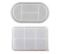2Pcs Thick Big & Small Resin Tray Molds Jewelry Display Tray Silicone Molds Craft Tools for Art Gifts Epoxy