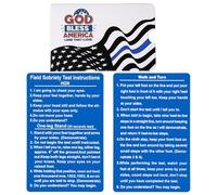 2PCS Thick Blue Metal SFST Card Law Enforcement Standardized Field Sobriety Test Clues Instruction, Black Metal Bend-Resistant SFST/HGN Card for Police Accessories Gear Gifts