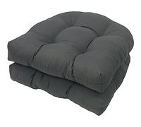 2PCS Thick Durable Wicker Chair Cushions for Outdoor Garden Dining 18.9"x18.9" Low Back Replacement Seat Pads for Patio Furniture Comfortable & Weather Resistant
